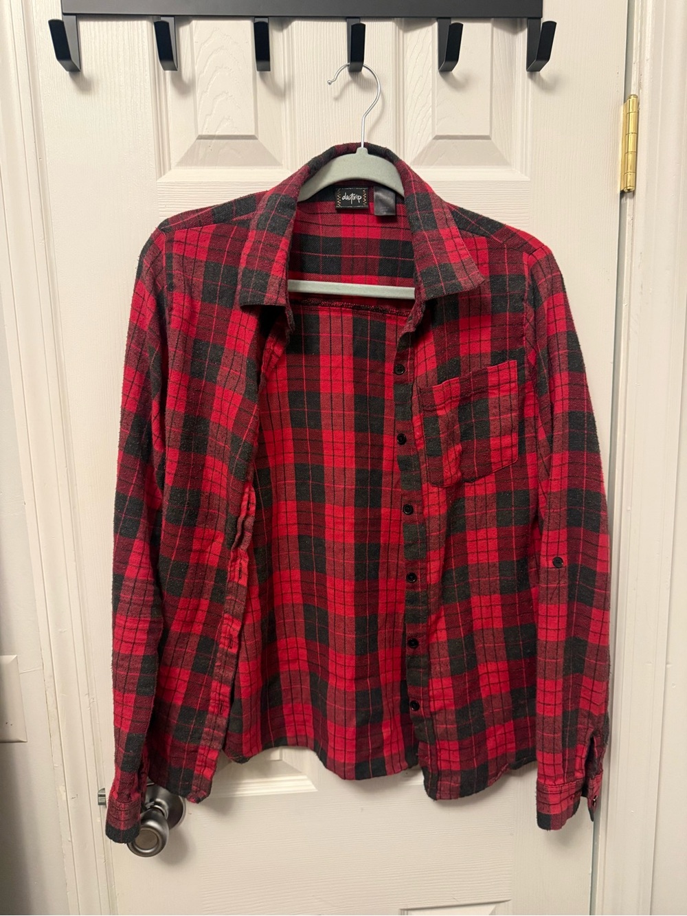 Daytrip Red & Black Plaid Button-Down Shirt